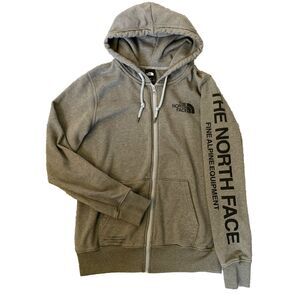 The North Face Sweatshirt Gray Hooded Full Zip Sweater Men's Size S Logo